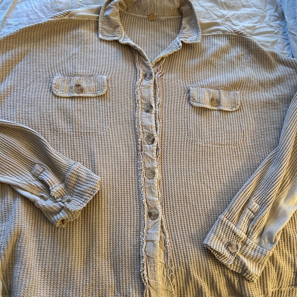 LN Free People FP One Scout Jacket Shacket Size XL Oatmeal